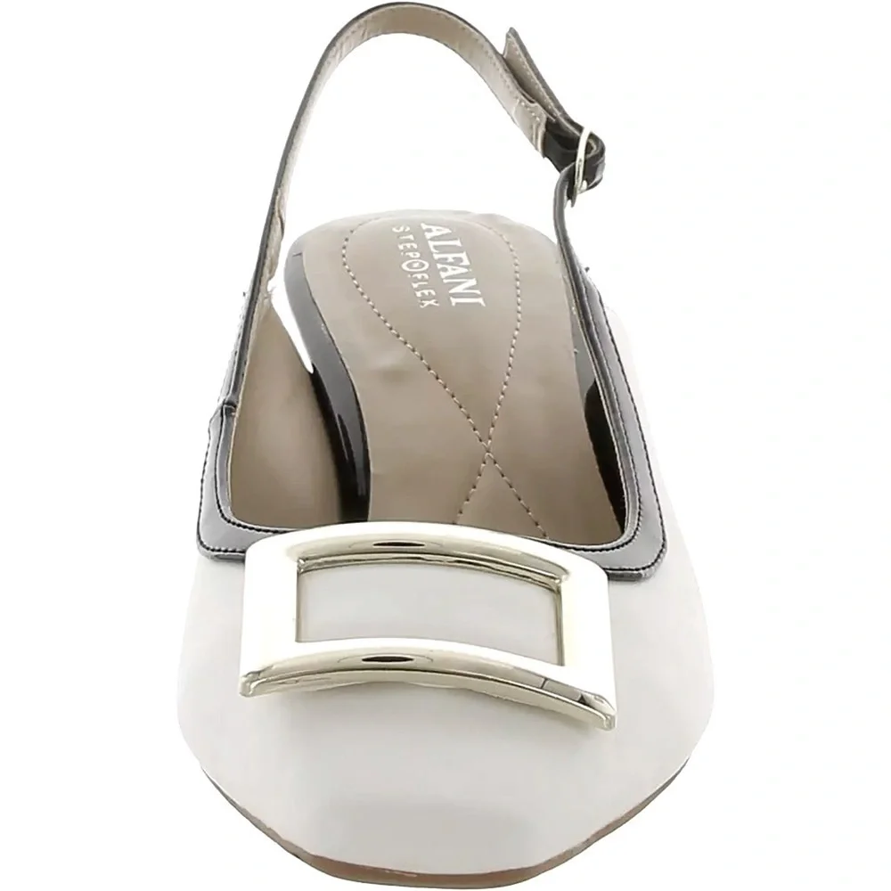 Alfani Women's Cienna Slingback Pumps, White Smooth - Picture 5 of 8